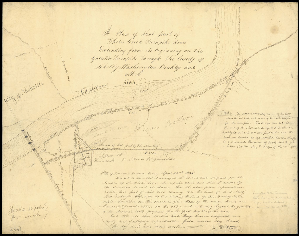 C.W. Nance's 1845 hand-drawn map